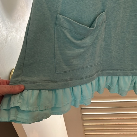 Logo lounge tunic top Tiffany blue short sleeve medium - Picture 2 of 4